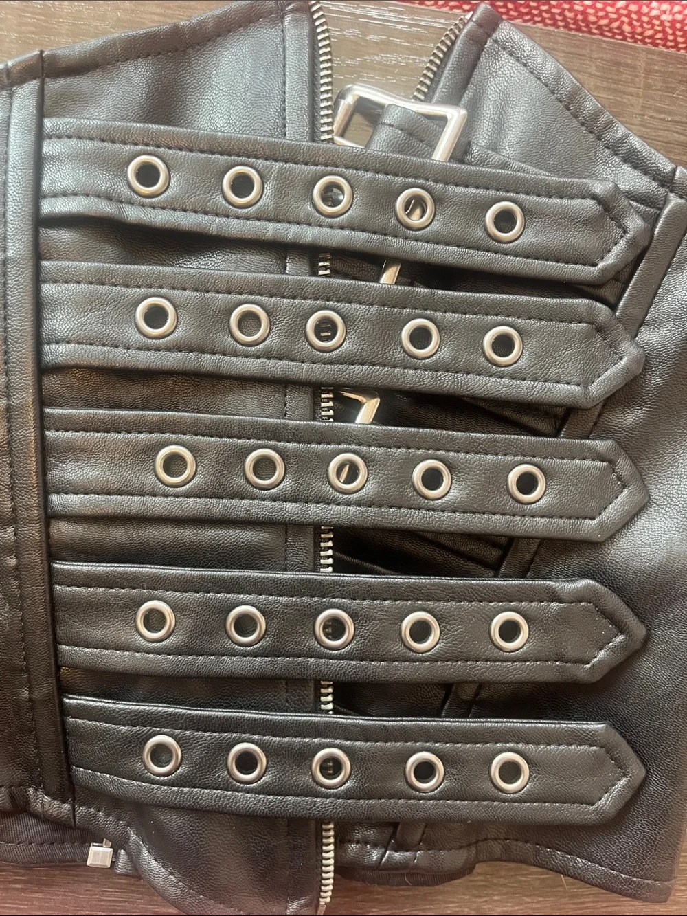 Lip Service Black corset with Silver Buckle Straps